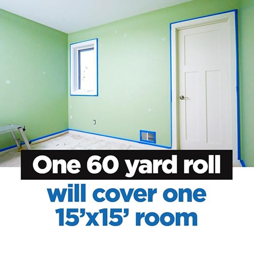 ScotchBlue Original Multi-Surface Painter's Tape, 0.70 Inches x 60 Yards, 1 Roll, Blue, Paint Tape Protects Surfaces and Removes Easily, Multi-Surface Painting Tape for Indoor and Outdoor Use - size: 0.70" Width (Pack of 2)