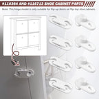 Shoe Cabinet Hinge and Stopper Replacement Part #110364 and #116713 - size: 110364 and 116713 (4 Pack)