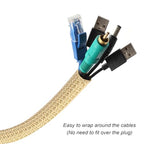 Cable Management Sleeve, Split Design, 10FT - 1 Inch, Beige - color: Beige, size: 1"-10ft