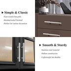 Probrico 30 Pack|2.5 inch Drawer Pulls Stainless Steel, Modern Cabinet pulls Brushed Nickel, Round T bar Handles Dresser Drawer knobs, Kitchen Cabinet Knobs Hardware, 4 inch Overall Length - color: Brushed Nickel, size: hole center 2-1/2"