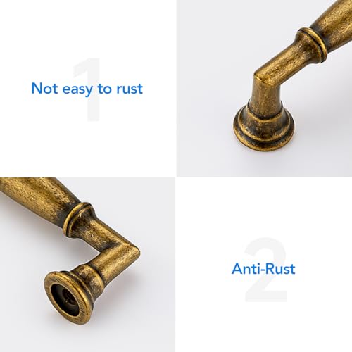 HOME EDIT Antique Brass Cabinet Handles 5 Inch Pulls 10 Pack - color: Antique Brass, size: 5 inches Hole Center