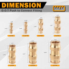 Brass DOT 5/8" Air Line Quick Push to Connect Union Straight 5PCS - color: 5PCS-DOT Push-to-Connect, size: 5/8" Od