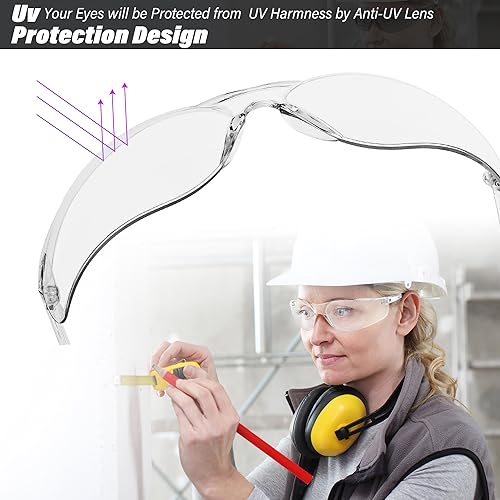 Salfboy Clear Safety Glasses Bulk，ANSI Z87.1 Scratch Resistant Eyewear - color: Colorful