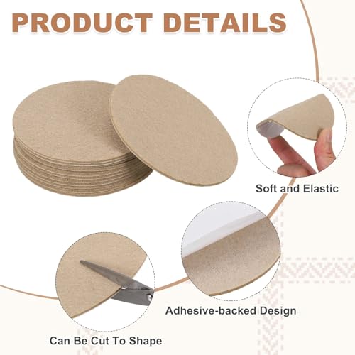 uxcell 6Pcs Lamp Base Felt, 3 Inch Dia 2mm Thick Adhesive Round Soft Felt Furniture Pads, Non-Slip Anti-Scratch Backed for Reading Light Table Lamp DIY Craft, Beige - color: Beige, size: 3 inch