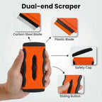 Mister Rui 2 Pack Razor Scraper, 20 Blades, Retractable, Multi-Surface - color: 2 Retractable Orange