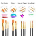 ESRICH 160PCS Paint Brushes, Paint Brush for Acrylic Painting - color: Black, size: 160