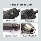 LDK Electric Soldering Iron Kit & Dual Temp Mini Heat Gun - color: Black & Soldering Iron