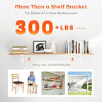 Shelf Bracket 8 Pack 8" Lx8 H 5mm Thick Heavy Duty White L Brackets - color: White-8pack, size: 8"Lx8"Wx1.5"W