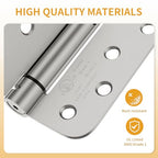 Luxbaro 3 Pack Self Closing Door Hinges, 4 Inch, Adjustable Tension - color: Brushed Nickel-5/8'', size: 4" 3 Pack