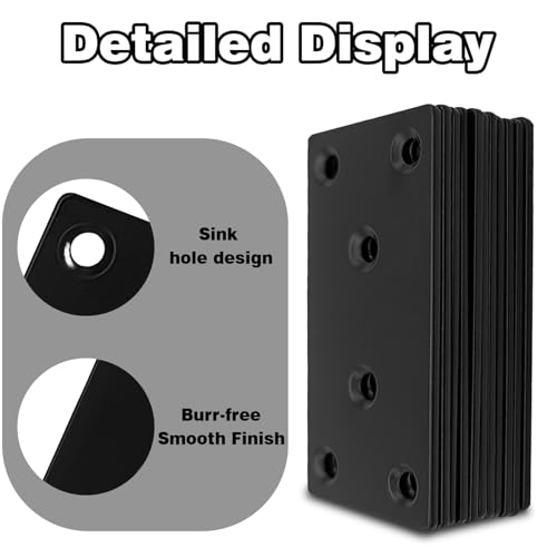 50‑Pack Flat Metal Brackets, 4" 304 Stainless Steel Brackets - size: 50PCS-4''Flat Plates