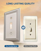 DEWENWILS Metal Wall Plate, Single Toggle Switch Cover, Brushed Nickel - color: Brushed Nickel, size: 1 Toggle 4PK