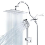 Hibbent All Metal cUPC Certified High Pressure Rainfall 10'' Shower Head - color: Chrome, style: Square 10''