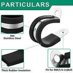 OURU 1 Inch Cable Clamps, Rubber Coated Insulated Clamps, 20pcs, 25mm - size: 20pcs - 1"