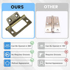 SDTC Tech 4-Pack Non-Mortise Door Hinges Bifold Butt Cabinet Hinges Bronze - color: Bronze