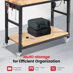 ENJOYWOOD 60" Heavy Duty Garage Workbench with Wheels, Adjustable Height