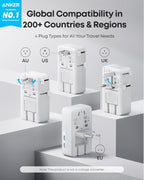 Anker Nano Travel Adapter, 2 USB C Universal Charger, 20W, 1× 2-Pin AC - color: White