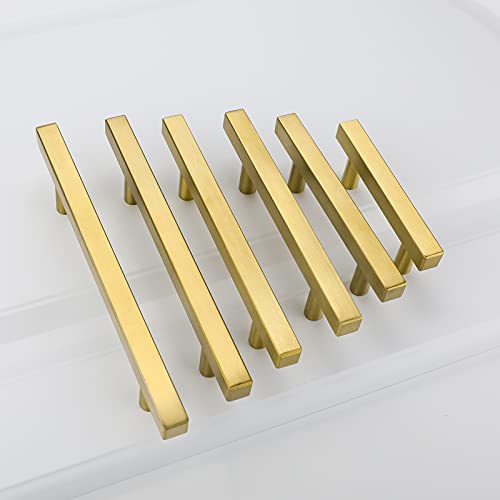 Goldenwarm 10 Pack 2-1/2 Inch Gold Cabinet Handles Brass Kitchen Pulls - color: Gold, size: 2-1/2 Inch Hole Center