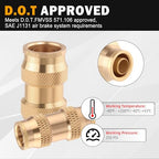 Brass DOT 5/8" Air Line Quick Push to Connect Union Straight 5PCS - color: 5PCS-DOT Push-to-Connect, size: 5/8" Od