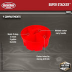 Bucket Boss - Super Stacker Small Parts Organizer, Bucket Organization (15054), Red - size: (Pack of 1)