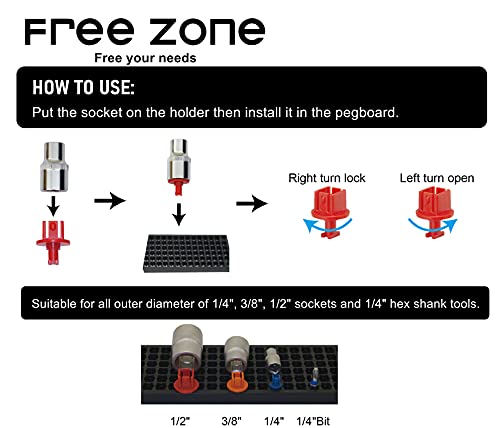 FreeZone 60-Piece 1/2" Socket Holder Expansion Pack, SAE & Metric