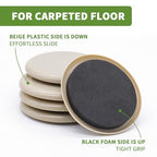 Furniture Sliders for Carpet 8 PCS - 3 1/2" Beige - size: 8 PCS 3 1/2 inch Beige