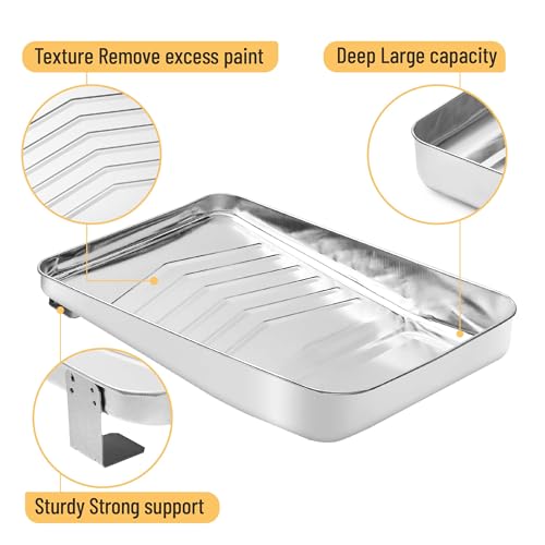 Bates 9 Inch Paint Tray with 10 Plastic Liners - Disposable Paint Roller Trays for Walls - size: 9 Inch, 11 pcs