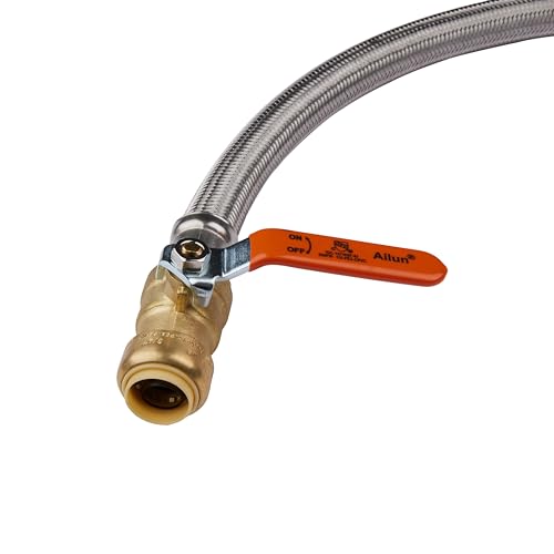 1piece EFIELD 24"L 3/4"Push-fit Valve Flexible Water Heater Connector - size: 24 Inch, style: 3/4''x3/4''