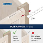 Amerock 1 Pair 1/2" Overlay Burnished Brass Partial Wrap Cabinet Hinge - color: Burnished Brass, size: 1/2 Inch (13 mm) Overlay