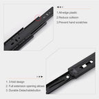 18 inch Drawer Slides 6 Pairs (12pcs) Full Extension Ball Bearing Drawer Rails Side Mount 3 fold Metal Dresser Runners for File Cabinet Trash Can Kitchen Wardrobe Glides 18" Black 100 LB Capacity - size: 18inch(450mm)
