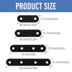 108PCS 4Sizes Flat Metal Brace Brackets Mending Plates for Wood Stainless Steel Bracket Plate with Holes (46mm/56mm/76mm/96mm) YY001-B - color: Black, size: Flat style