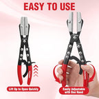WORKPRO 3-Piece Ratcheting Hose Pinch Off Pliers Set, 8", 10", 12" Pliers - color: Red