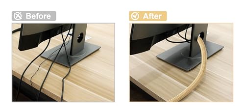 Cable Management Sleeve, Split Design, 25FT - 1/2 Inch, Beige - color: Beige, size: 1/2"-25ft