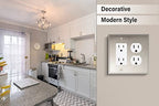 Henne Bery Soft Modern Decorative Wall Plate Switch Plate Outlet Cover (Decorator/Duplex, Satin Nickel) - style: Decorator/Duplex