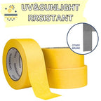 CHUANGSEED 3-Pack Yellow Painters Tape 1.88 Inches x 60 Yards Blue Masking Tape Bulk - Sharp Edge Line Technology, Produces Sharp Lines Residue-Free and Artisan Grade Wall Trim Tape - color: Yellow