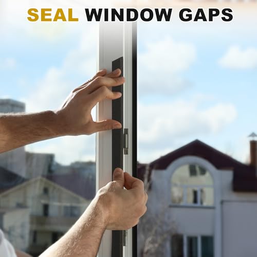 uxcell Weather Stripping Door Seal, 1-3/16" x 3/8" x 6.5 Ft Adhesive Foam Tape Seal Soundproof Insulation Strips for Door Frame Window Gaps (1 Roll, 6.5 Feet) - size: 1-3/16" x 3/8" (6.5 Ft)