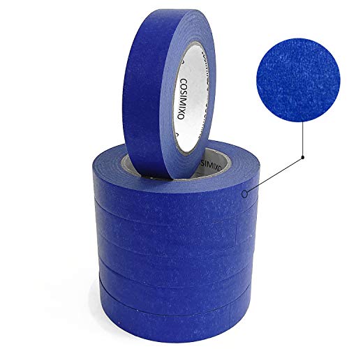 COSIMIXO Blue Original Multi-Surface Painter's Tape,0.94 inches x 60 Yards 6 Rolls Residue Free Wall Painting Blue Masking Tape with Sharp Lines (Pack of 2) - size: Blue 0.94 in x 60 yds 12-Pack