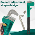 10in Heavy Duty Adjustable Pipe Wrench Non-Slip Plumbing Tool - size: 10in