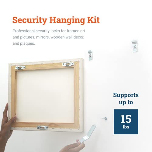 PHS Anti Theft Picture Hangers, Holds 15 lb, 25 Pack with T-Head Screws - size: 25 Pack
