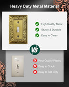 4-Pack Paisley Pattern Single Toggle Light Switch Cover Plate, Metal Plate - style: 1 Toggle 4PK