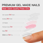 CurvLife Extra Short Oval Press On Nails, Nude Harmony Milky White, Soft Gel - color: B5 - Nude Harmony