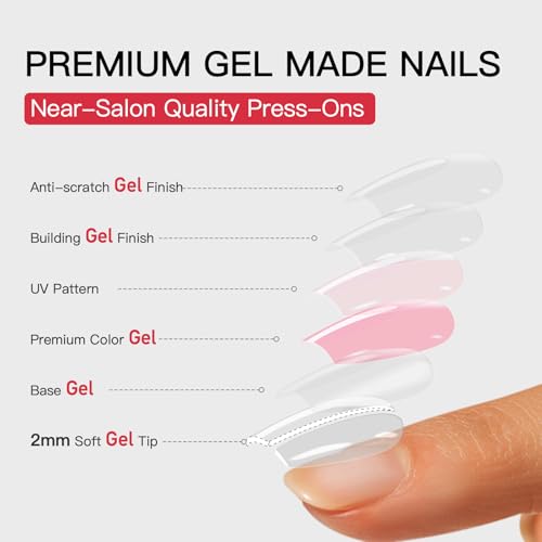 CurvLife Extra Short Square Press On Nails, Candy Blush Pink, Soft Gel - color: D4 - Candy Blush