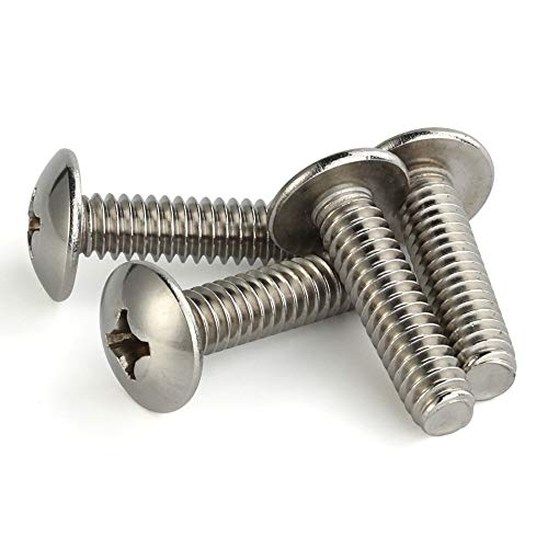Mellewell #6-32 x 1/2" Truss Head Machine Screws, Full Thread, 18-8 Stainless Steel, Quantity 100 - color: Silver, size: #6-32 x 1/2"
