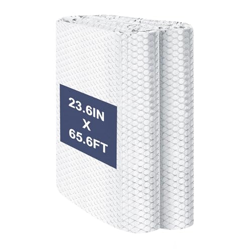 DGSL Double Reflective Bubble Foil Insulation Foam, 23.6IN X 65.6FT Window Insulation for Summer Heat Reflective Window Film for Window, Garage Door, RV, Roof - size: 23.6 in x 65.6 ft