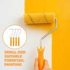 Leumoi 48 Pcs 4 Inch Mini Paint Roller Frame Threaded Grip Handle, Yellow - color: Yellow