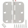 Door Hinges Brushed Nickel 36 Pack 3.5 Inch Rounded 5/8" Radius - color: Brushed Nickel, size: 36 Pack