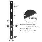 6 PCS Flat Mending Plate, Metal Bar Bracket, 16" x 1-1/8", 8 Gauge - size: 16" x 1-1/8"