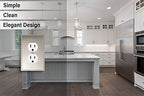 Henne Bery Soft Modern Decorative Wall Plate Switch Plate Outlet Cover (Single Duplex 2PK, Satin Nickel) - style: Single Duplex 2PK