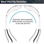 Salfboy 100 Pack Safety Glasses Bulk, Scratch Resistant Protective Eyewear - color: 118-50grey+50clear