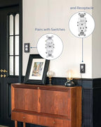 DEWENWILS Metal Duplex Wallplates, Black Finish Outlet Covers - color: Black, size: 1 Duplex 4PK