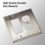 Henne Bery Soft Modern Decorative Wall Plate Switch Plate Outlet Cover (Decorator/Duplex, Satin Nickel) - style: Decorator/Duplex